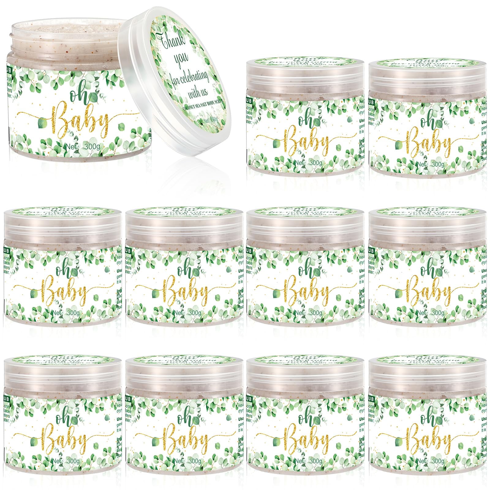 24 Pcs Eucalyptus Baby STF9 Shower Favors for Guests Sea Salt and