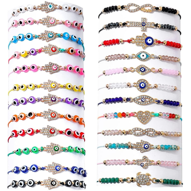 24 Pcs Evil Eye Bracelets Mexican Bracelets Bracelet Set