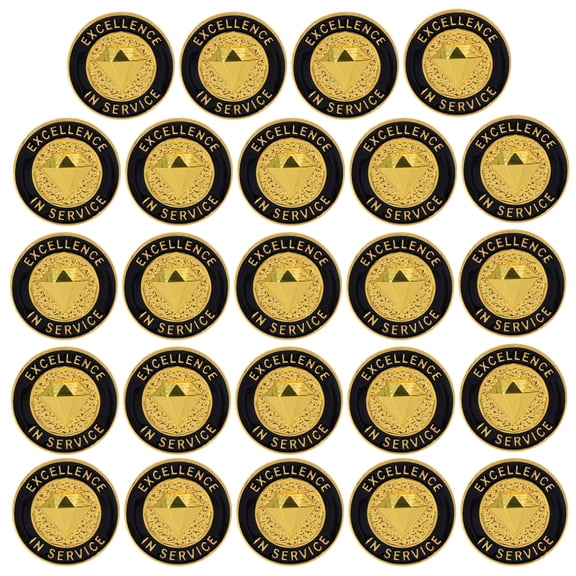 24 Pcs Excellence Service Lapel Pins, Employee Appreciation Awards, Diamond Pattern Staff Team Member Recognition