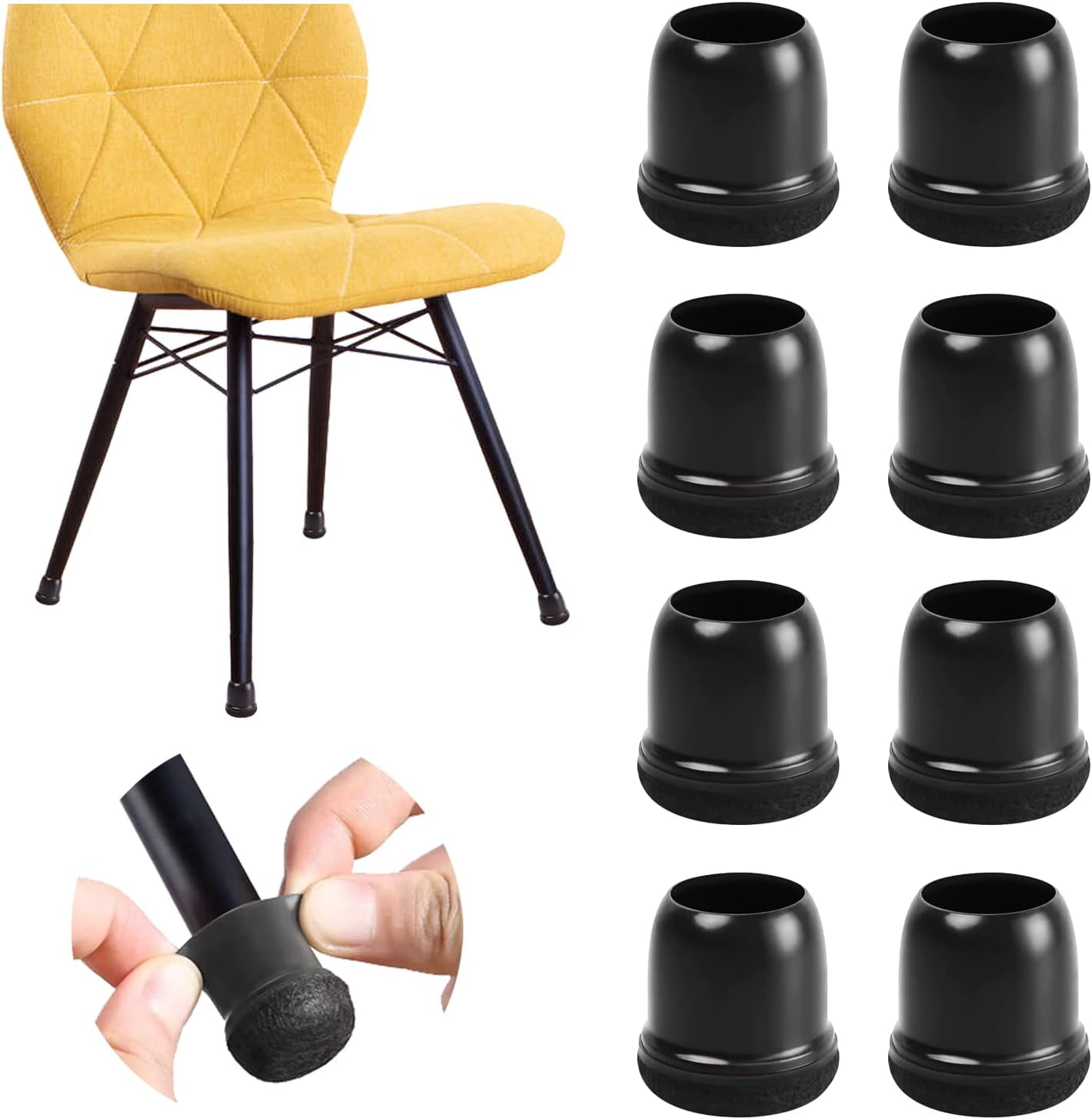 24 Pcs Extra Small Chair Leg Floor Protectors for Hardwood Floors