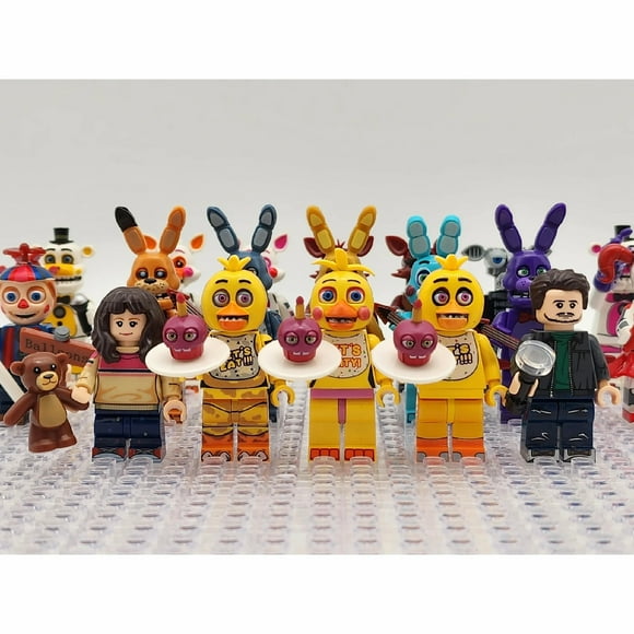 24 Pcs FNAF Minifigures Building Blocks Sets, Horror Game Character Collectible 1.77 Inchs, Figures for Kids Birthday Holiday Christmas Gift, Cake Decorations, Movie Collectibles
