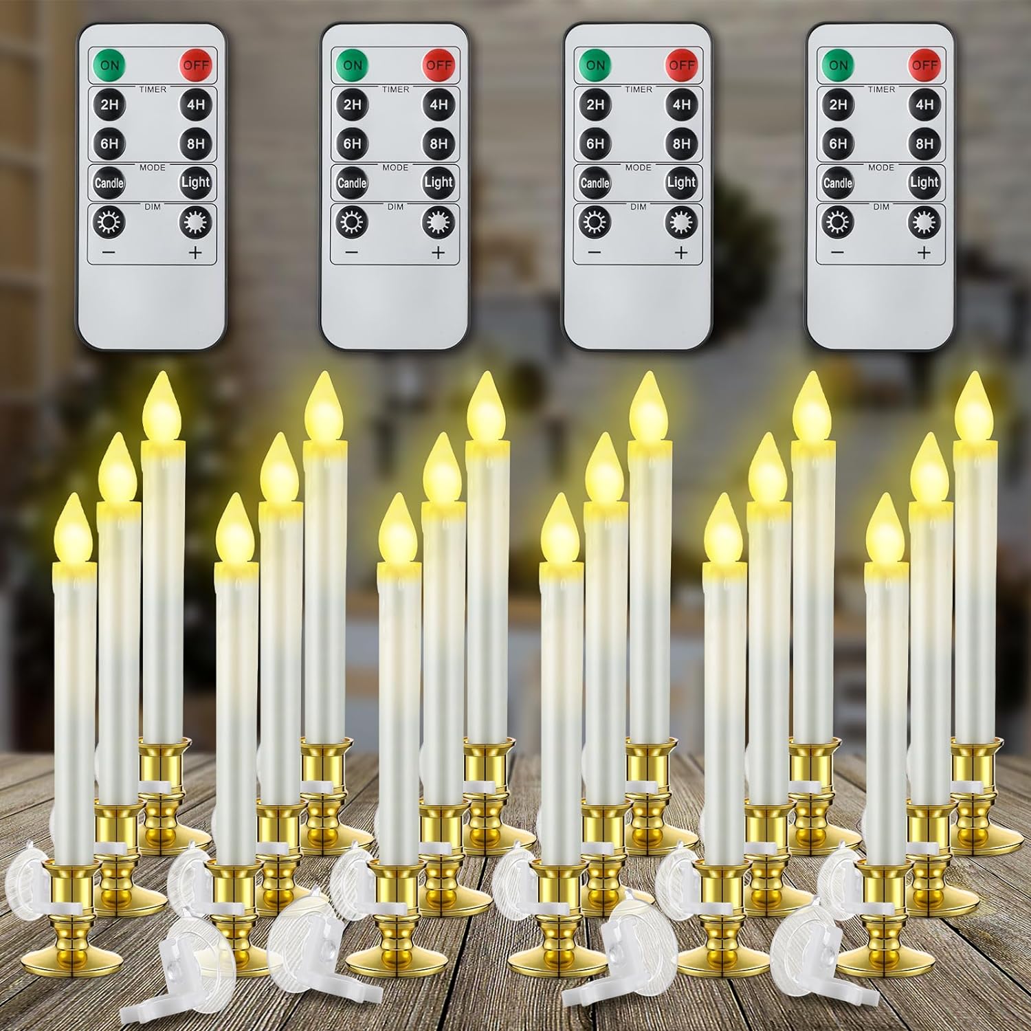 24 Pcs Flameless Christmas Window Candles Battery Operated