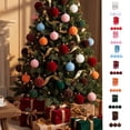 thumbnail image 1 of 24 Pcs Flocked Christmas Ornament Balls,Multistyle Xmas Tree Hanging Decor Set,Lightweight Festive Baubles for Holiday,Wedding And Commercial Venue Decoration, 1 of 9