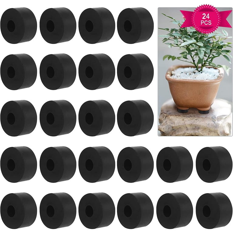 24 Pcs Black Rubber Flower Pot Feet Riser for Indoor Outdoor Garden, Round  Shape Plant Pot Risers (3x3x1.5 cm) - Walmart.com