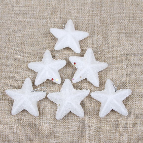 24 Pcs Foam Sequins Christmas Festival Decoration Ornaments, Xmas Tree Hanging Foam Slices Art Crafts, Star Shaped 4cm