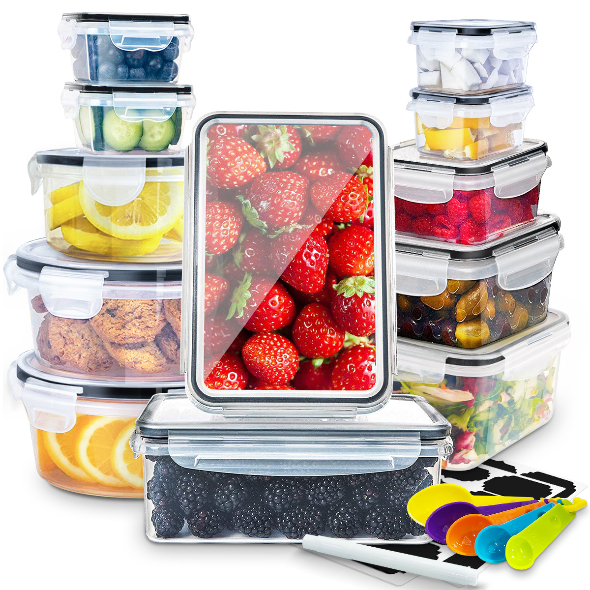 Komax Biokips Food Storage Lunch Container Dividers With 4