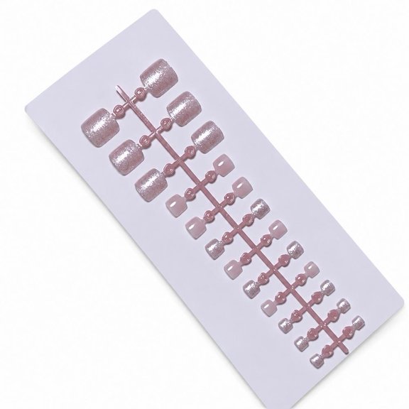 24 Pcs French Tip Press on Nails Short Square & Press on Toenails Set Nail Press ons with Deep French Tip Designs Glossy Fake Nails Acrylic Nails Stick on Nails for Women Nail Decorations