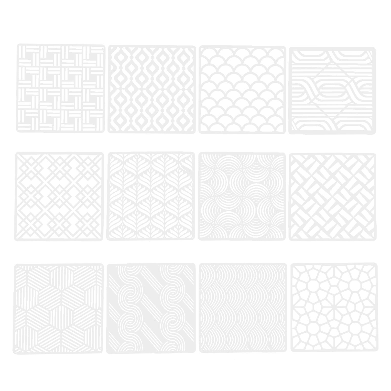 24 Pcs Geometric Drawing Template Bookmarkers Arcrylic Painting Stencil 24 Pcs Geometric Drawing Template Bookmarkers Arcrylic Painting Stencil