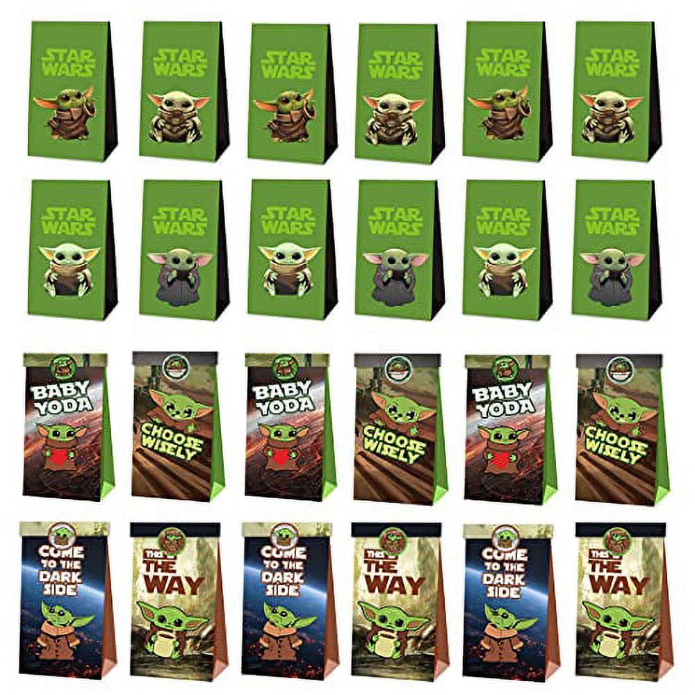 24 Pcs Gift Bags for Yoda Goodie Candy Bags Party Decorations for
