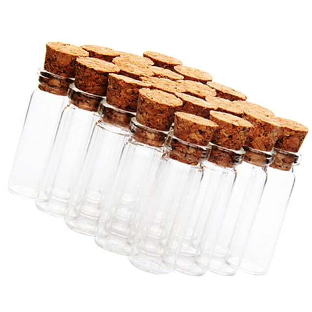24 Pcs Glass Wish Bottle Mini Drift Bottles Cork Vials Candy Jars with