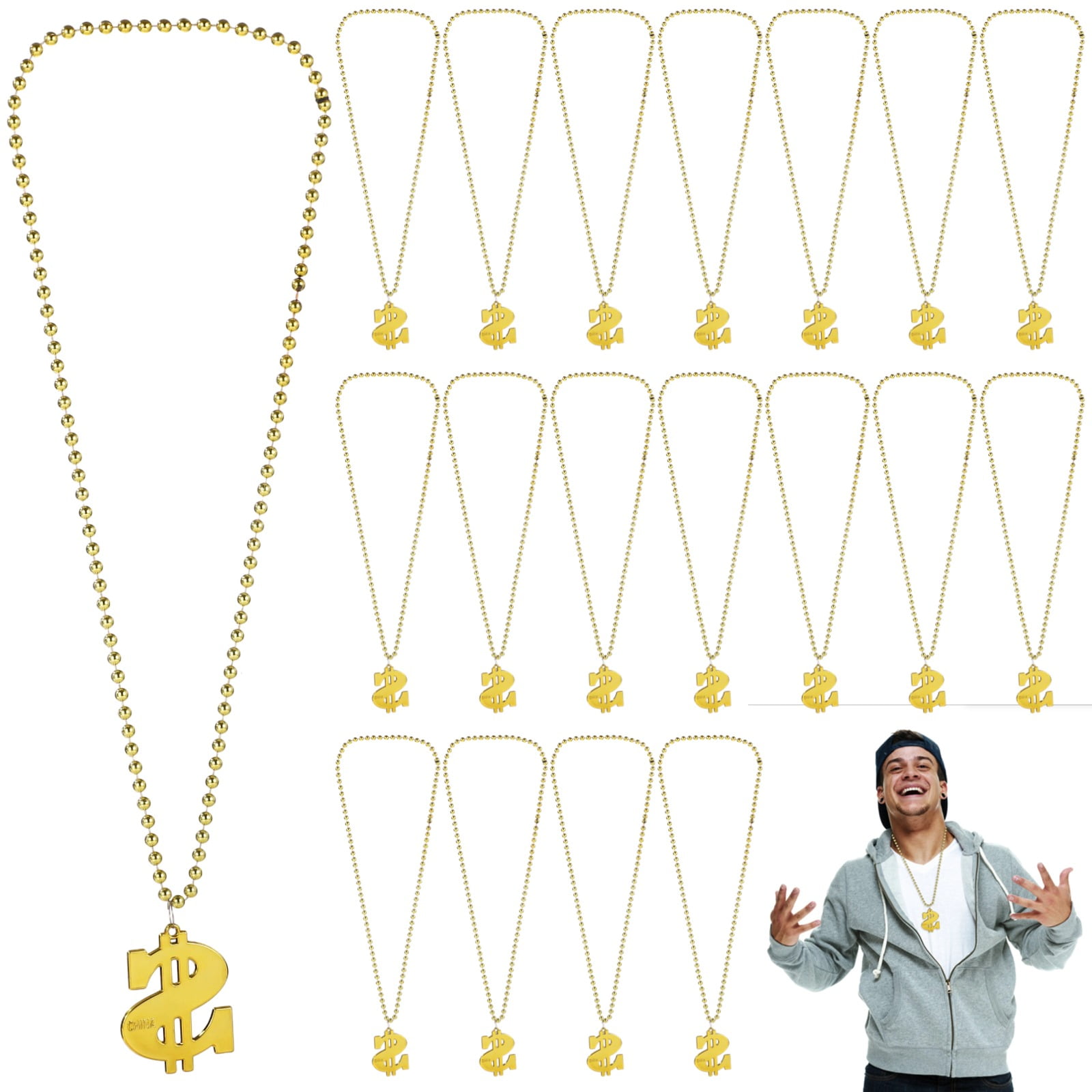 fake gold chains fancy dress Amazon.com: Smiffys Chunky Necklace, Gold, 1980's Fancy Dress, Adult Dress Up Jewellery : Smiffys: Clothing, Shoes & Jewelry