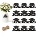 thumbnail image 1 of 24 Pcs Graduation Centerpieces Paper Hanging with Rope – Class of 2026 Table Decorations for Grad Party, Celebration Events, and School Ceremony – Easy to Hang for Indoor and Outdoor Use, Black, 1 of 2