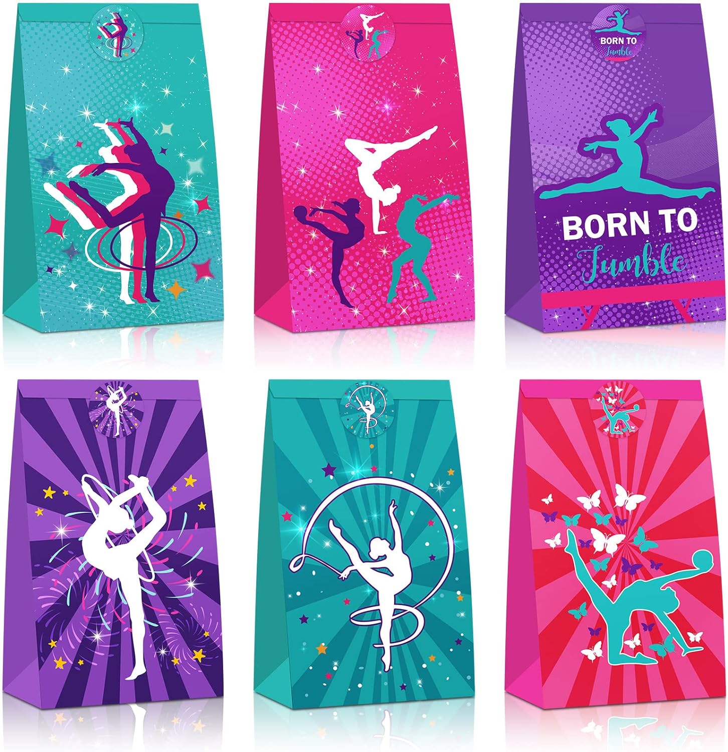 24 Pcs Gymnastics Goodie Bags Gymnastics Birthday Party Supplies