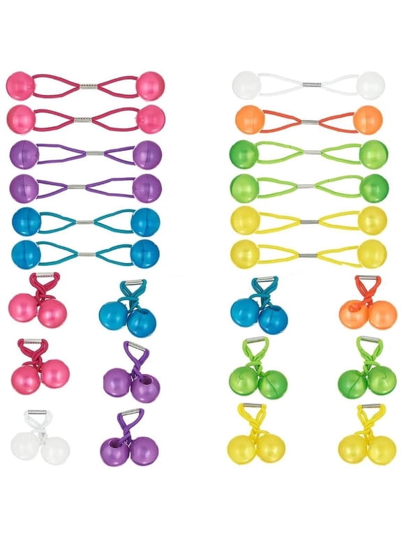 24 Pcs Hair Balls for Girls Hair,Bexikou Colorful Ball Hair Ties Cute Ponytail Holders,Bubble Hair Bands Rubber Hair Elastics Ties for Baby Toddler Girls