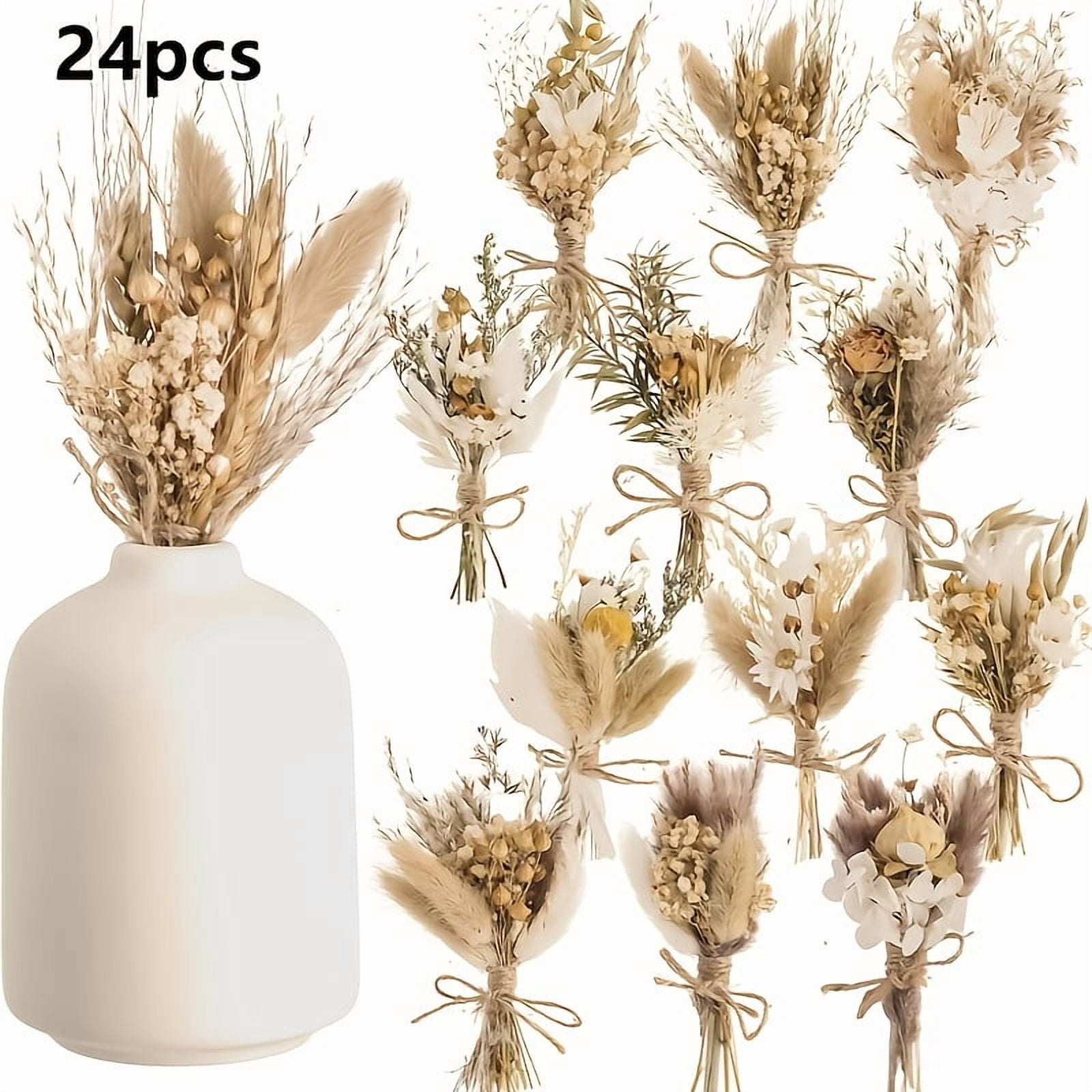 24 Pcs Handmade Bohemian Mini Dried Flower Bouquet-Natural Dried Plants ...