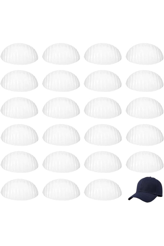 24 Pcs Hat Support Pad Holder 4.3x6.7x2.4inch Plastic Half Hat Stay Baseball Cap Baseball Hat Support Holder Cap Inner Support Protector Hat Shaper for Baseball Cap Hat Storage Supplies Clear 24pcs