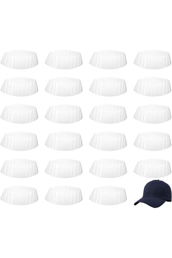 24 Pcs Hat Support Pad Holder Plastic Half Hat Stay Baseball Cap Hat Shaper for DIY Clear