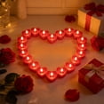 thumbnail image 1 of 24 Pcs Heart Shape LED Tealight Candles Love LED Candles Rose Candle for Valentines Wedding Table Party Decor, 1 of 6