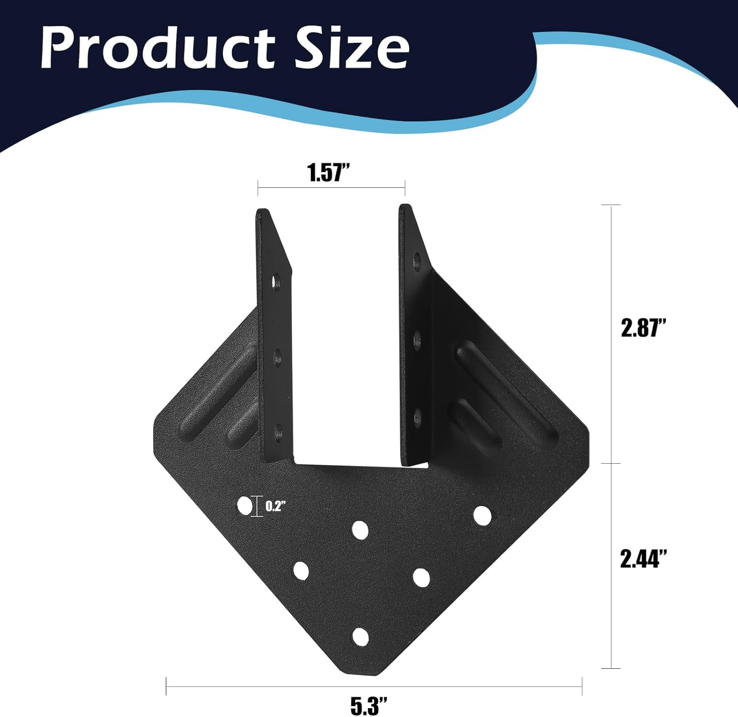 24 Pcs Hurricane Tie, 14-Gauge(2MM) Heavy Duty Joist Hangers, Black ...