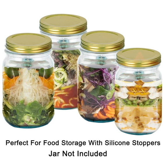 24 Pcs Iron Mason Jar Lids Regular Mouth Mason Canning Jars Top Food Storage Gold Tone