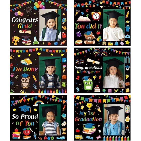 24 Pcs Kindergarten Graduation Picture Frame Pre-K Grad Paper Picture Frame My First Graduation Paper Photo Frame Prek Graduation Gifts for 2026 Congrats Grad Craft Activity