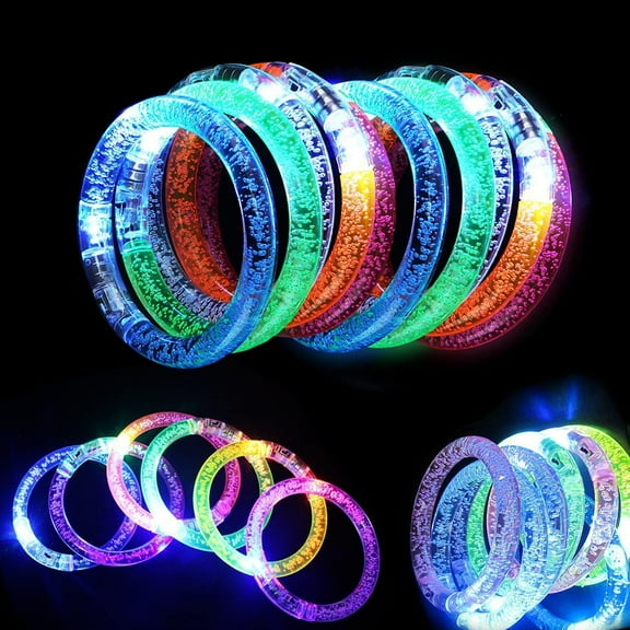 24 Pcs LED Toy Bracelets Set Party Supplies Favors, Led Rave Glow Toys Accessories for Christmas Parties, Wedding, Birthdays, Concert, Night Games