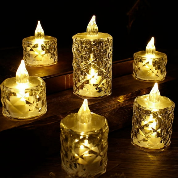 24 Pcs Led Tealight Candles Battery Operated Smokeless Candle Lamp for Valentines Weddings Dining Tables 1.42x3.15in