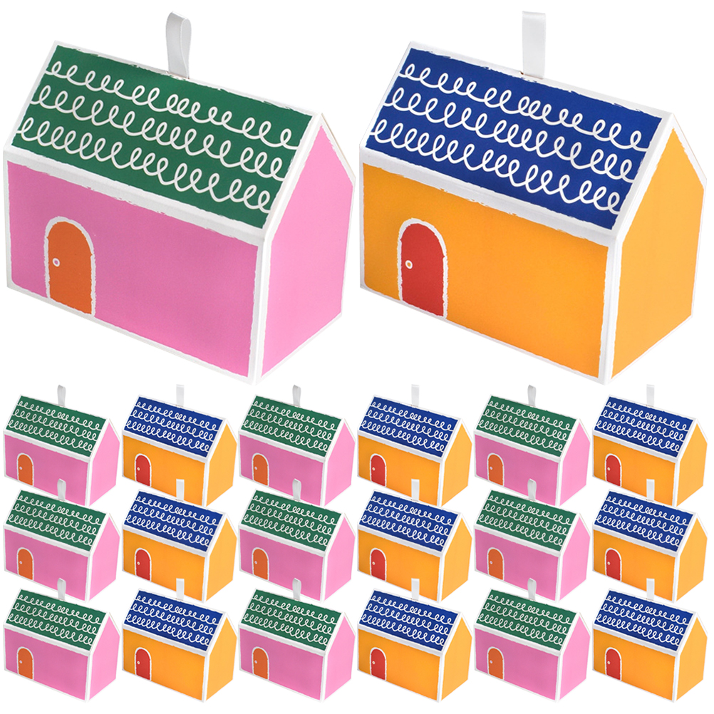 24 Pcs Little House Gift Box Shaped Paper Boxes Treat Candy Container