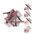 thumbnail image 1 of 24 Pcs/Lot Steel Wig Clips with Cloth Combs for Hairpiece Caps and Wig Making Accessories (Light Brown), 1 of 5