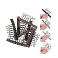 thumbnail image 1 of 24 Pcs/Lot Wig Combs for Making Wig Caps 7-teeth Steel Clips with Cloth Wig Combs for Hairpiece Caps (Dark Brown), 1 of 5