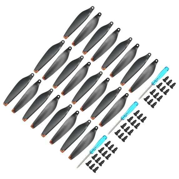 24 Pcs Low Noise Propellers 3 Inch Black Drone Blades Orange Edge Propeller Replacement
