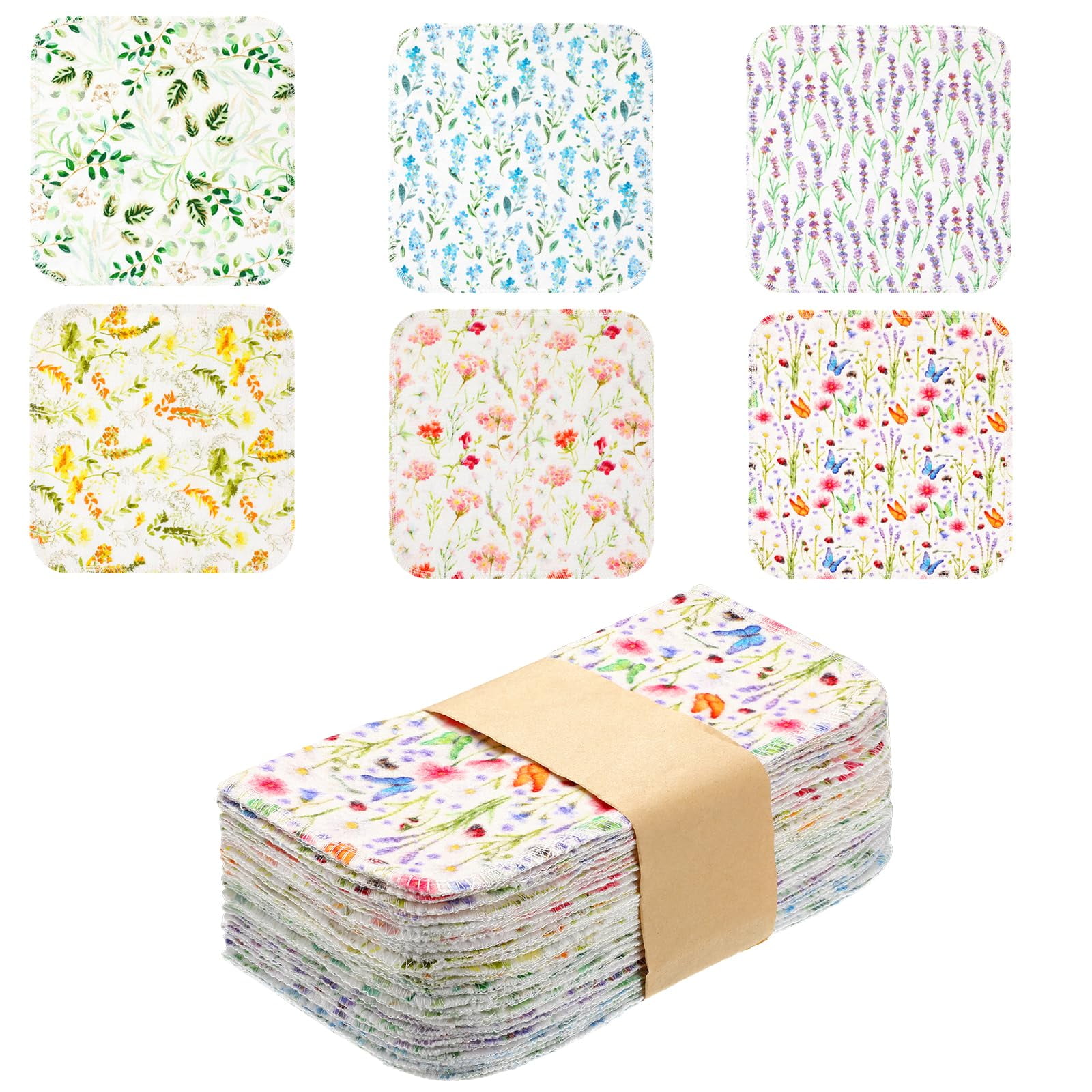 24 Pcs Lunchbox Cloth Napkins for Kids Reusable 2 Ply Baby Flannel