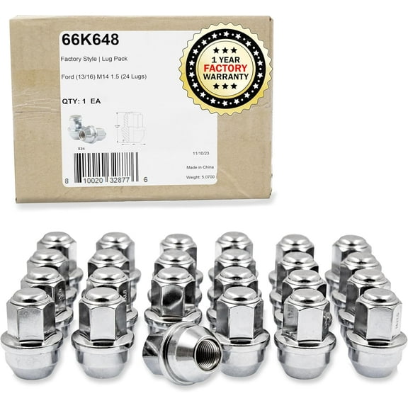 24 Pcs M14 x 1.5 OEM Style Lug Nuts ACPZ-1012-B | 611-008 1.66" Long Chrome 13/16" Hex Fits 2015 + Ford F150 Expedition F-150 | 2022+ Lightning| 2015+ Lincoln Navigator
