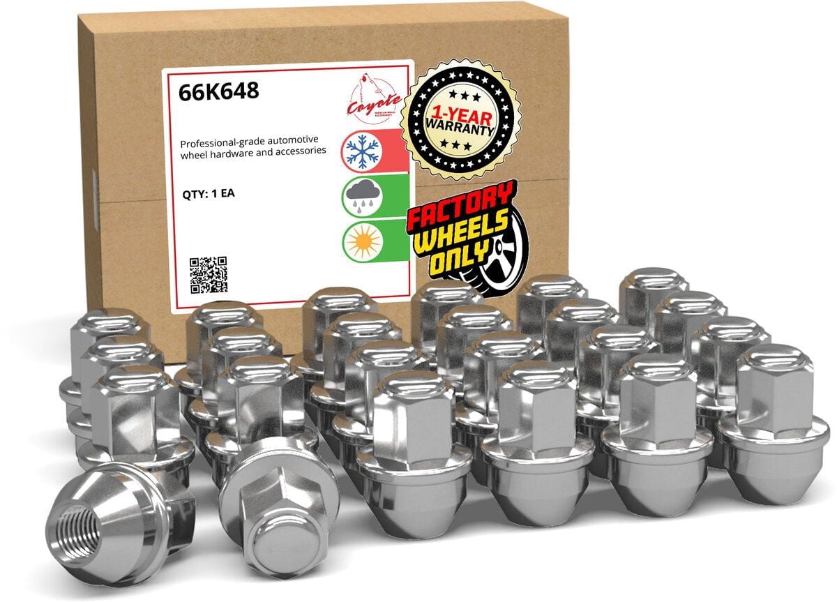 24 Pcs M14 x 1.5 OEM Style Lug Nuts ACPZ-1012-B | 611-008 1.66" Long Chrome 13/16" Hex Fits 2015 + Ford F150 Expedition F-150 | 2022+ Lightning| 2015+ Lincoln Navigator