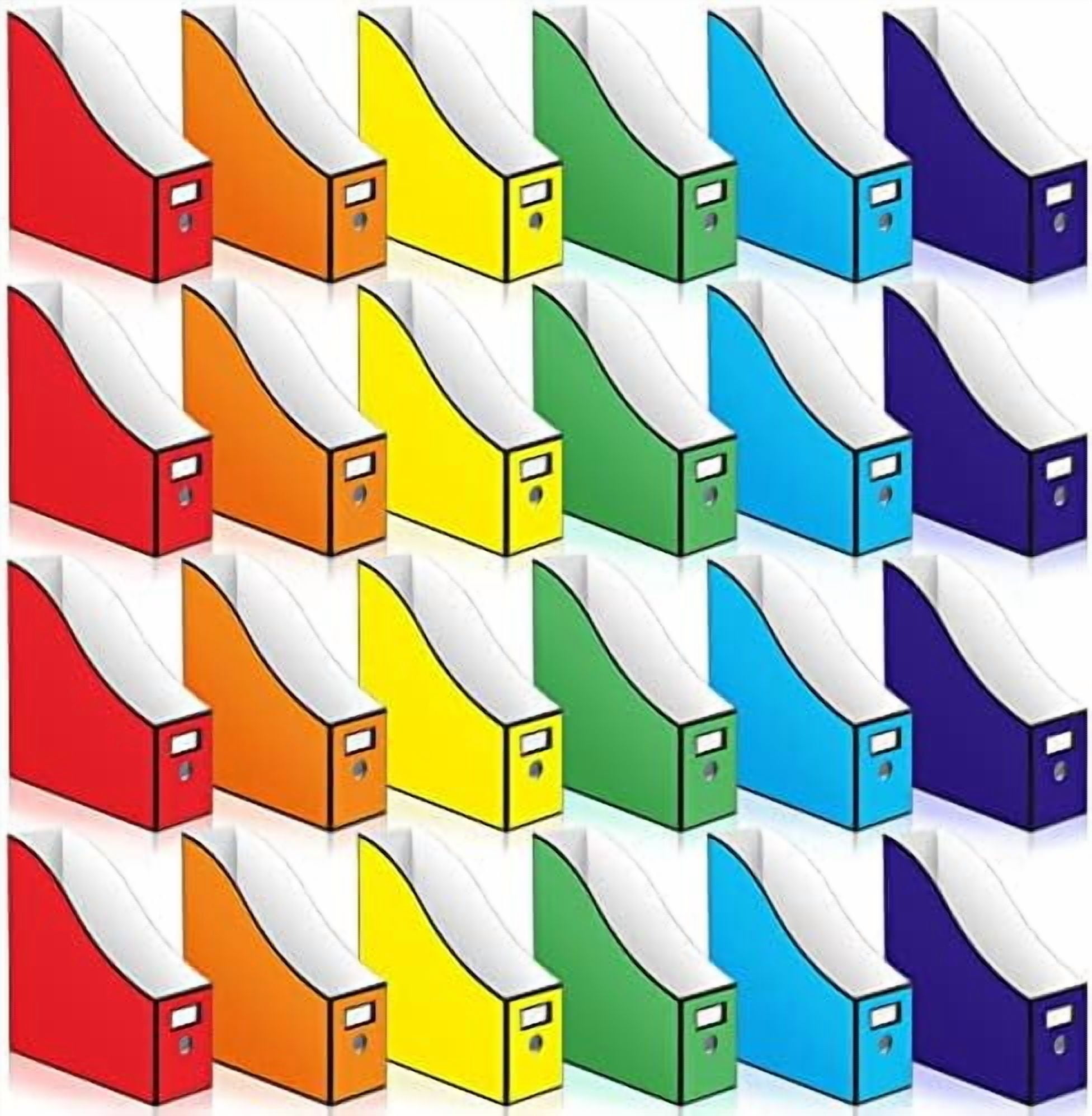 24 Pcs Magazine File Holder Desk File Organizer Multicolor Document ...