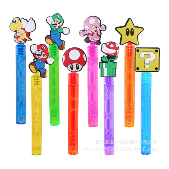 24 Pcs Mario Bubble Wands, Mario Themed Party Decorations for Mario Party Supplies
