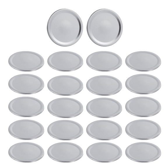 WRISTBIQUE Tinplate Lids for Jars Silver 24Pcs
