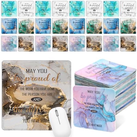 24 Pcs Medical Assistant Gifts Employee Appreciation Mouse Pads Bulk Employee Thank You Gifts for Coworker May You Be Proud Mouse Pad Marble Mousepad for Teachers Nurses Staff$$Office