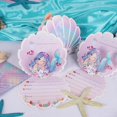 24 Pcs Mermaid Birthday Invitations Girl With Envelopes, Stereoscopic