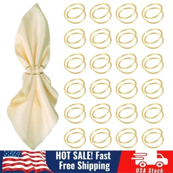 24 Pcs Metal Spiral Napkin Rings Napkin Holders Buckles For Table Decorations