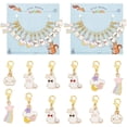 thumbnail image 1 of 24 Pcs Meteor/Rabbit/Cloud Stitch Markers Pearl Beads Enamel Crochet Stitch Marker Charms Removable Lobster Clasp Locking Stitch Marker, 1 of 6