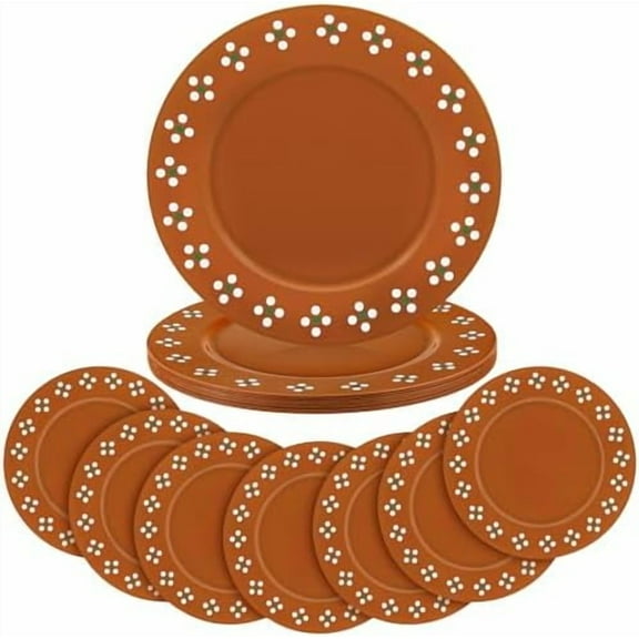 24 Pcs Mexican Plates 13 Inch De Barro Mexican Floral Charger Plate Traditional Design Plates Mexico Plate for Mexican Wedding Baby Shower Party Supplies$$Home Decor, Kitchen, & Other