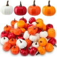thumbnail image 1 of 24 Pcs Mini Artificial Pumpkins Bulk Fall Foam Pumpkins Thanksgiving Fake Harvest Ornaments Decoration for Autumn Halloween Party Centerpiece Home Decor Crafts, 1 of 7