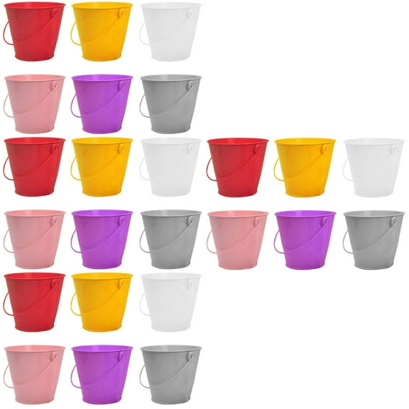 24 Pcs Mini Candy Buckets The Baby Shower The Wedding Mini Tin Pail Small Tin Bucket Party Favor Gift Buckets