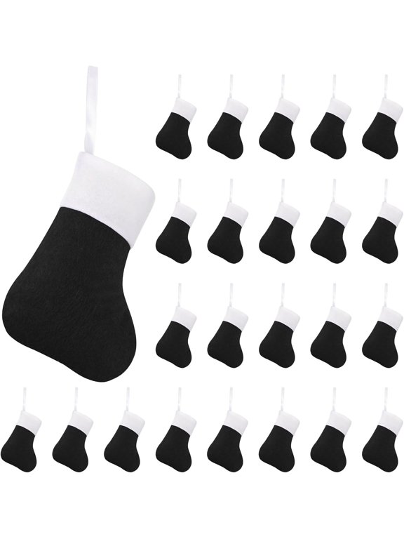24 Pcs Mini Christmas Stockings Bulk Christmas Colleague Gifts Employees Office Christmas Decor Xmas Tree Decorations for School Church Charity Donate, 5.9 x 3.2 Inch