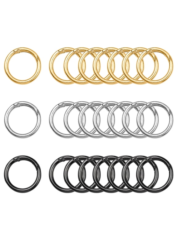 24 Pcs Mini Locking Carabiner Clip, Zinc Alloy Keychain Rings, Small Keyring Buckle for Purses, Paper Crafts, Bags, DIY Projects & Daily Use