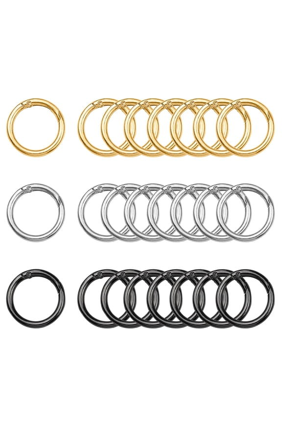 24 Pcs Mini Locking Carabiner Clip, Zinc Alloy Keychain Rings, Small Keyring Buckle for Purses, Paper Crafts, Bags, DIY Projects & Daily Use