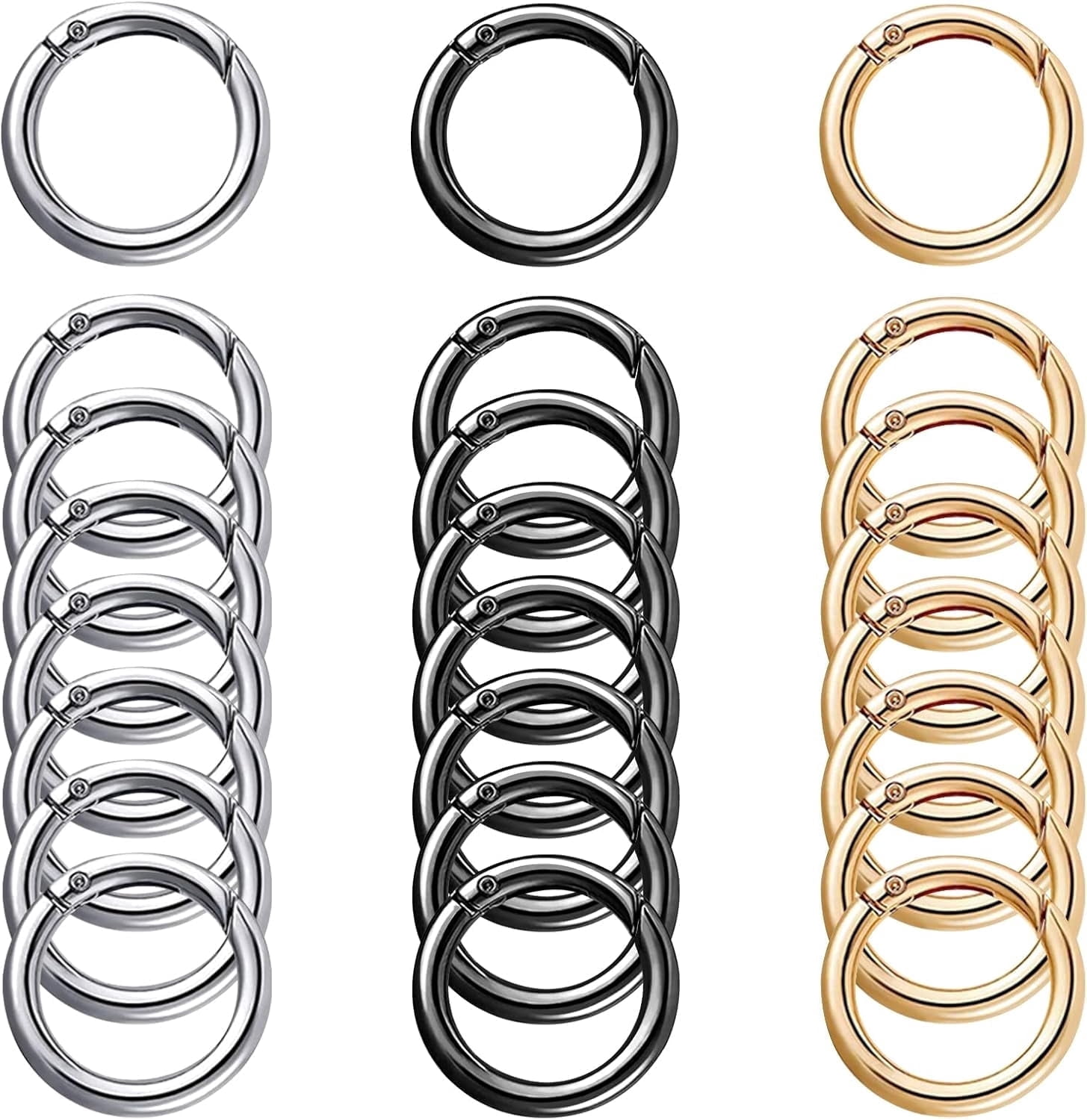 Key Rings Paper 24 Pcs Mini Locking Carabiner Clip Small Keychain Rings for Purses ...