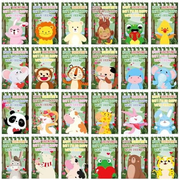24 Pcs Mini Notebooks Cute Animal Notepads Classroom Party Favors Bulk Gifts Love Fun Animal Notes$$Office