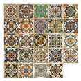 thumbnail image 1 of 24 Pcs Moroccan Style Decorative Tile Stickers, 6"x6" Vinyl Self Adhesive Removable Waterproof Peel and Stick Backsplash Walls Stickers for Kitchen Backsplash, Stairs, Home Décor, 1 of 7